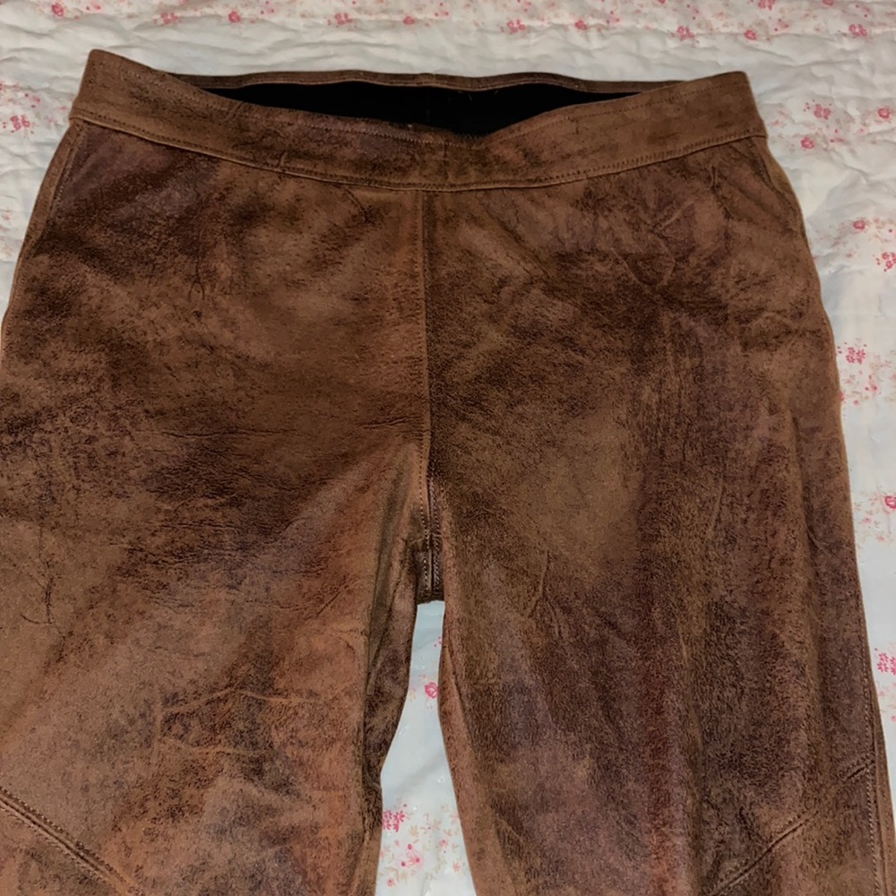 Free People brown faux suede leggings